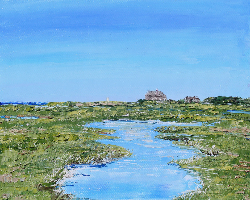 Notecard - The Great Sippewissett Marsh - Day 85 in the 54 Falmouth Beach Paintings in 54 Days project
