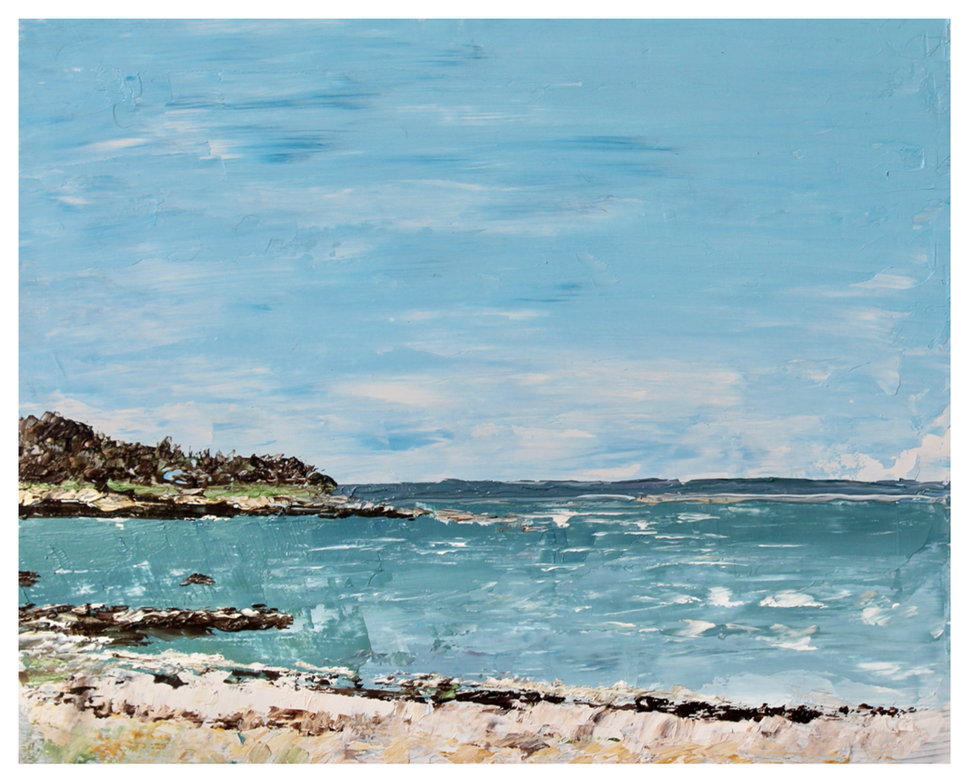 Notecard - Stoney Beach Woods Hole - Day 3 in the 54 Falmouth Beach Paintings in 54 Days project